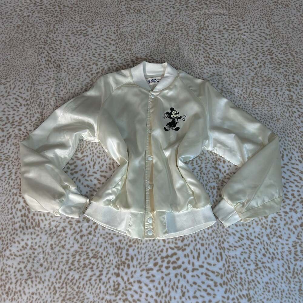 Chalk Line Disney Mickey Mouse Satin Jacket Vintage 1980s White